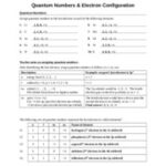 Quantum Numbers And Atomic Orbitals Worksheet Answers Electron