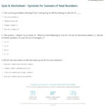 Quiz Worksheet Symbols For Subsets Of Real Numbers Study