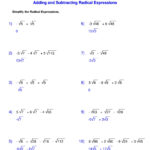 Radicals Worksheets Adding And Subtracting Radical Expressions Made