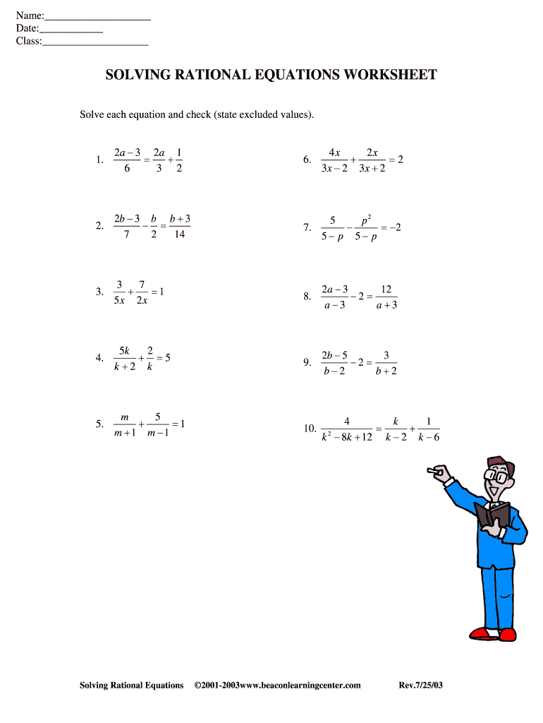 Rational Equations PDF Worksheet Mastering The Art Of Solving