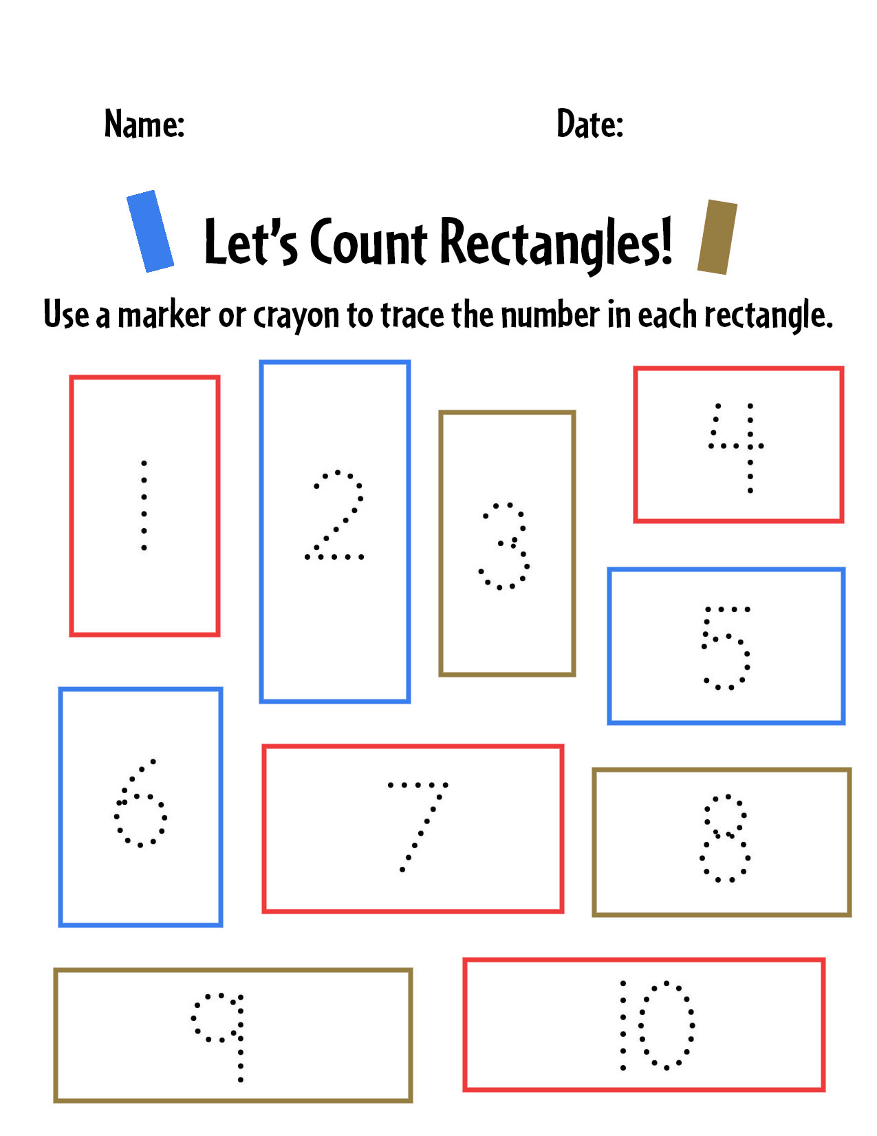 Rectangle Worksheets For Kindergarten