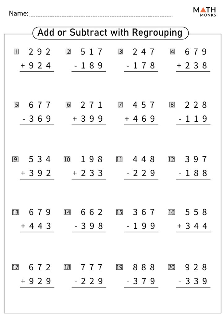 Regrouping Subtraction Worksheets 15 Worksheets Worksheets Library