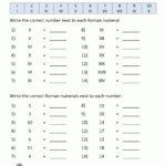 Roman Numerals Worksheet