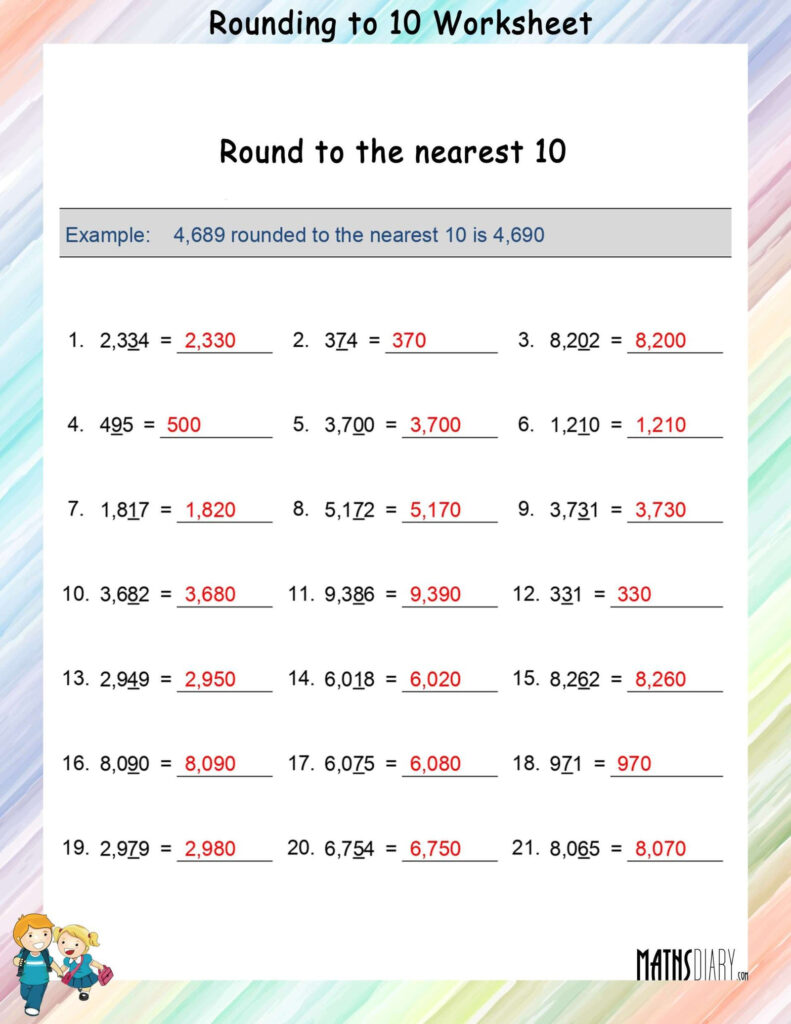 Rounding 2 Digit Numbers To The Nearest Ten Worksheets Works