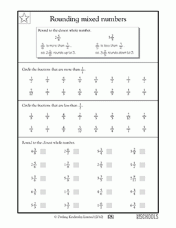 Rounding Mixed Numbers 4th Grade Math Worksheet GreatSchools