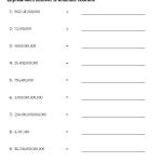 Scientific Notation Of Large Numbers Worksheets