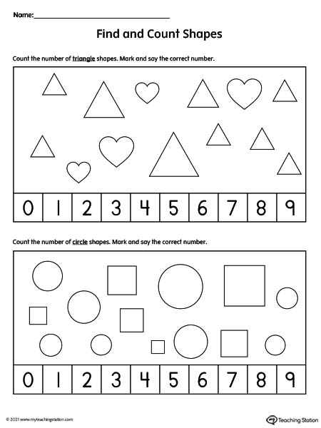 Shapes And Numbers Worksheet MyTeachingStation