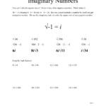 Simplifying Imaginary Numbers Worksheet