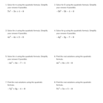 Solve Equations With The Quadratic Formula complex Solutions