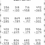 Subtract 3 Digit Numbers With Regrouping Worksheets