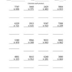 The Multiplying 4 Digit By 3 Digit Numbers A Math Worksheet Math