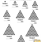 The Triangular Numbers Pack Is Shown In Black And White With Dots On