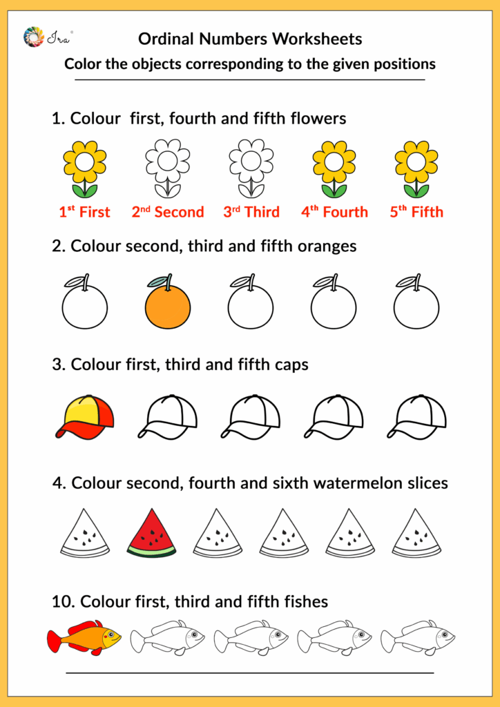 This Downloadable printable Ordinal Numbers Worksheet Will Engage Your 