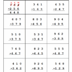 Three Digit Subtraction Worksheets With Regrouping Best Worksheet