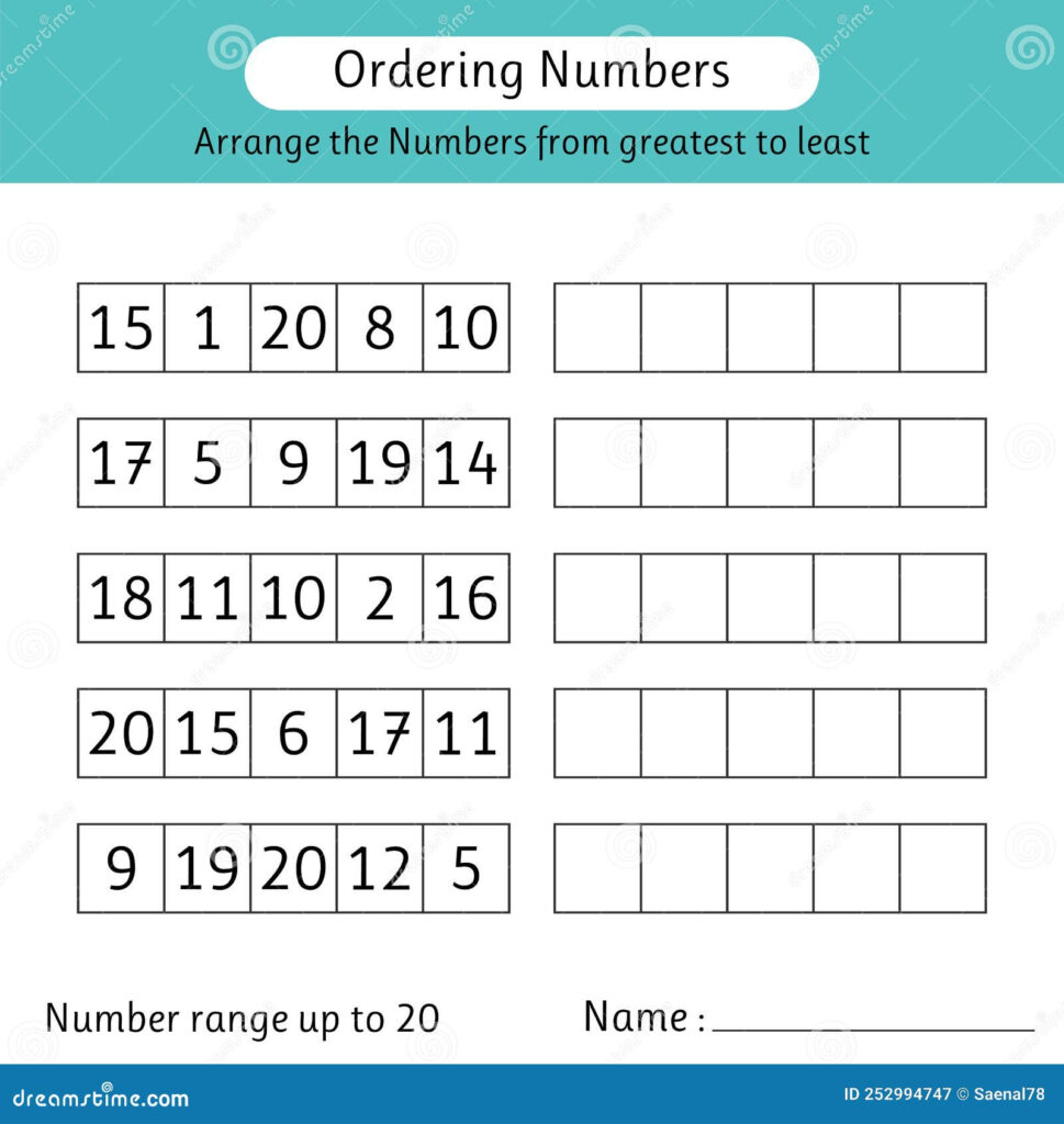 Top 90 Pictures Ordering Numbers From Greatest To Least Worksheets 