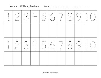 Trace And Write My Numbers 1 10 And 1 20 By Leslie Brown TPT