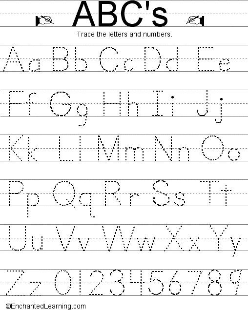 Trace Numbers And Letters Printables