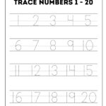 Tracing Numbers 1 20 Pdf Printable Templates Protal