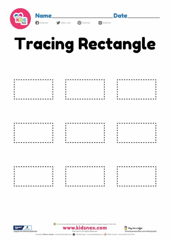 Tracing Rectangle Worksheet For Kindergarten And Preschool Wilson 