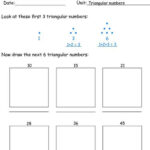 Triangular Numbers 1 Worksheet Number Worksheets Triangular Numbers