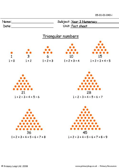 Triangular Numbers Worksheet Square And Triangle Numbers Teaching 