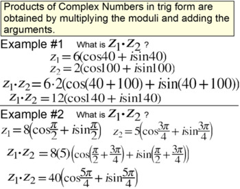 Trigonometric Form Of A Complex Number Worksheet