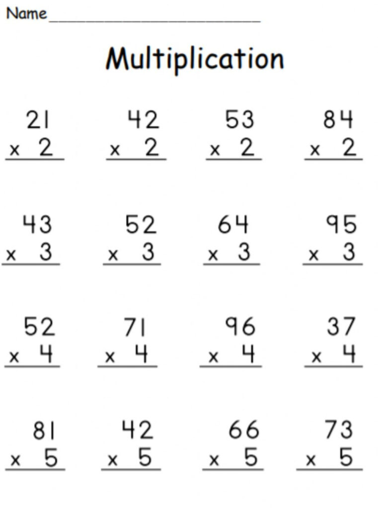 Two Digit Multiplication Math Multiplication Worksheets Math Addition 