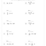Two step Equations Whole Numbers Worksheets