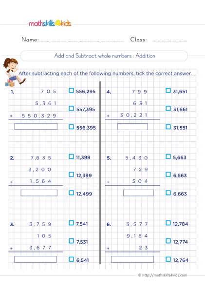 Whole Numbers Worksheets For Grade 6 PDF