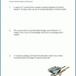 Word Problem Worksheets Division Of Whole Numbers With Fractional