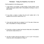 Worksheet Finding The Probability Of An Event Ii Answer Key Fill
