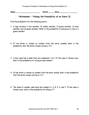 Worksheet Finding The Probability Of An Event Ii Answer Key Fill 