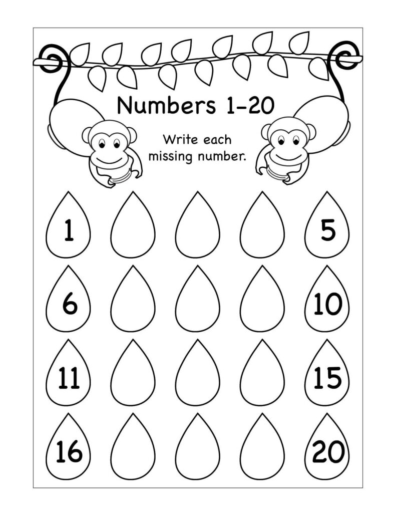 Worksheets Numbers 1 10 Kindergarten