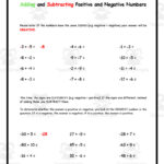 Worksheets Subtracting Negative Numbers Adding Subtracting Negative