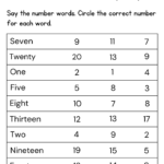 Writing Number Names 1 To 20 Worksheet Tracing Number Words For Grade