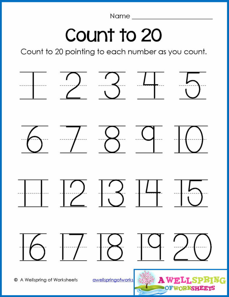 Writing Numbers From 1 To 20 Worksheets