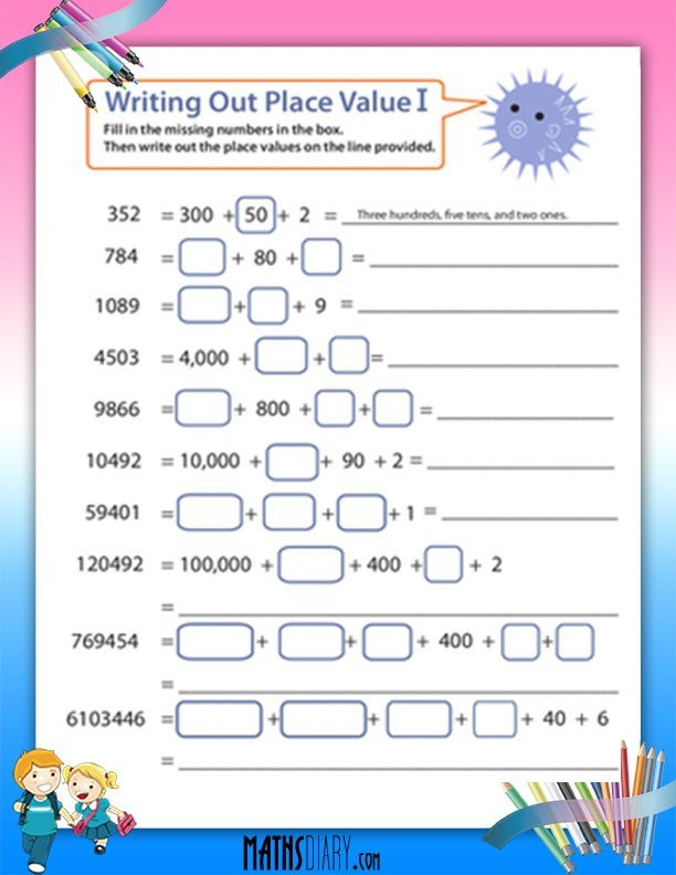 Writing Numbers In Expanded And Standard Form Math Worksheets 