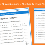 Year 4 Negative Numbers Worksheets KS2 Number Place Value