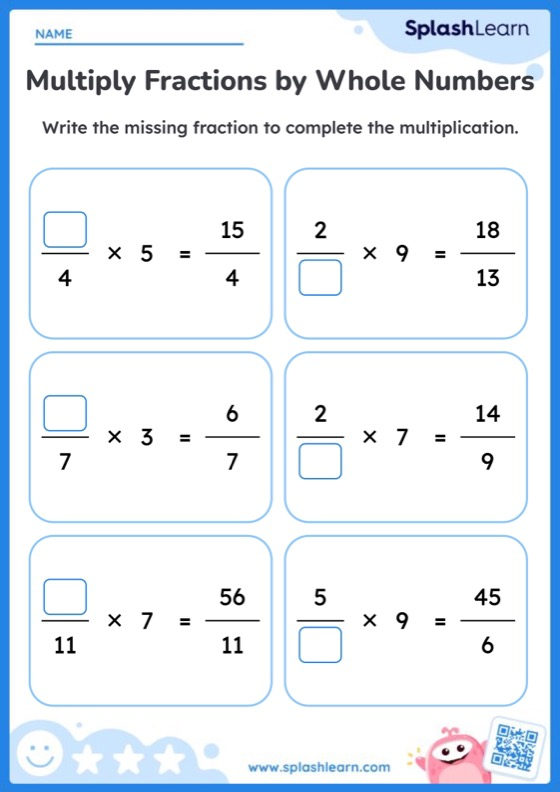 Year 6 Maths Multiply Fractions By Whole Numbers Worksheets Free